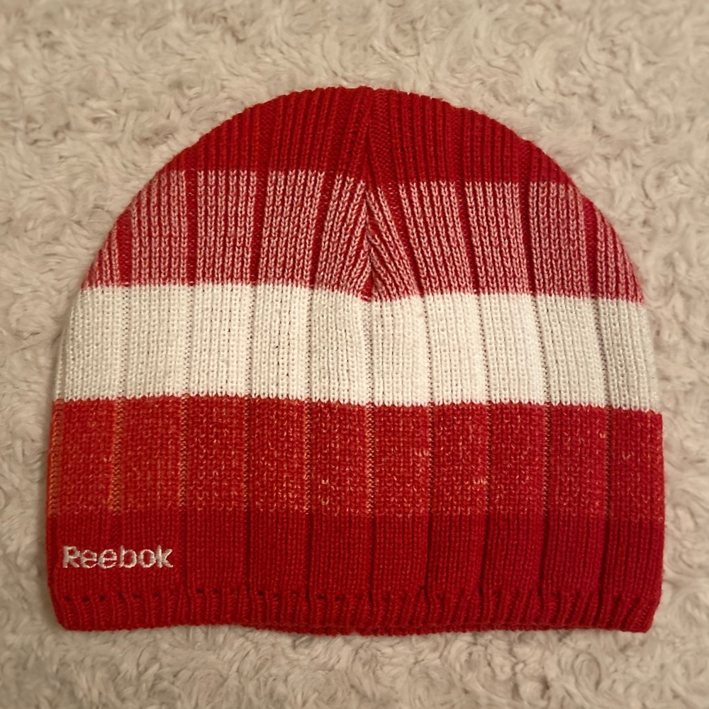 Reebok red and pink beanie